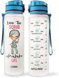 32oz Motivational Fitness Sports Water Bottle with Time Marker & Removable Strainer S2054