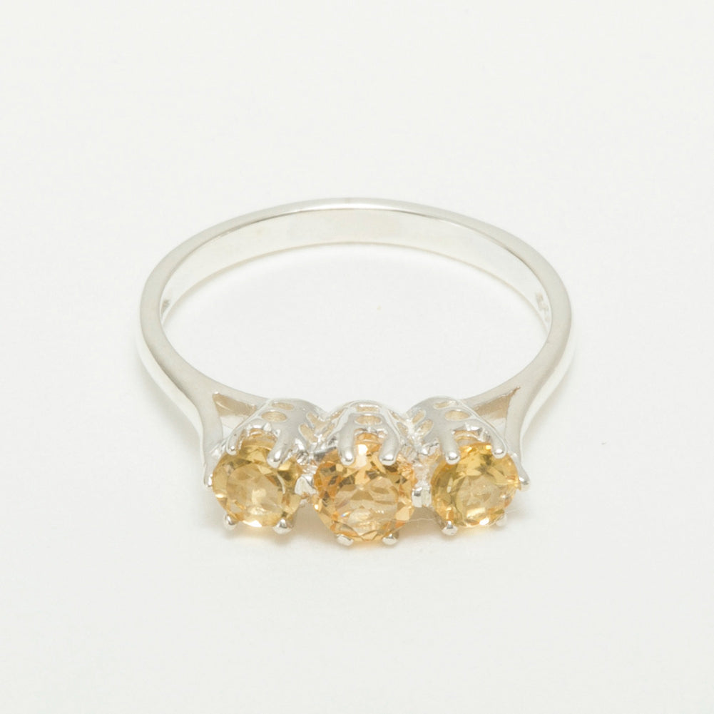 18k White Gold Natural Citrine Ring Size 10 V6151