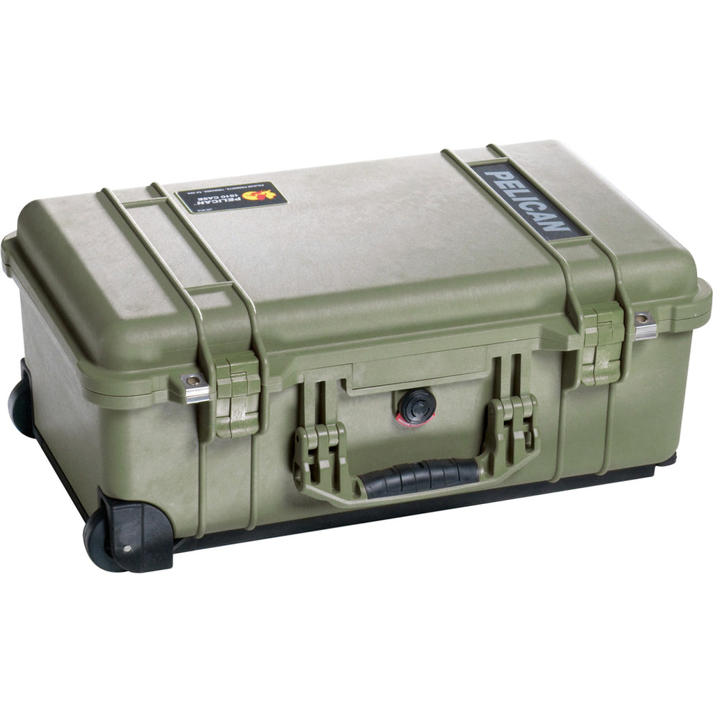 Olive Drab Green Watertight Carry On Hard Case with Foam Insert & Wheels E40067