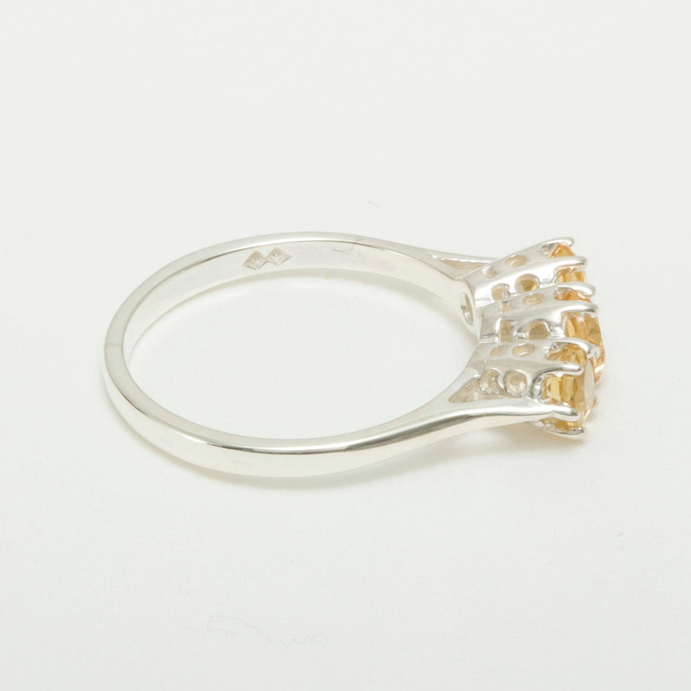 18k White Gold Natural Citrine Ring Size 10 V6151