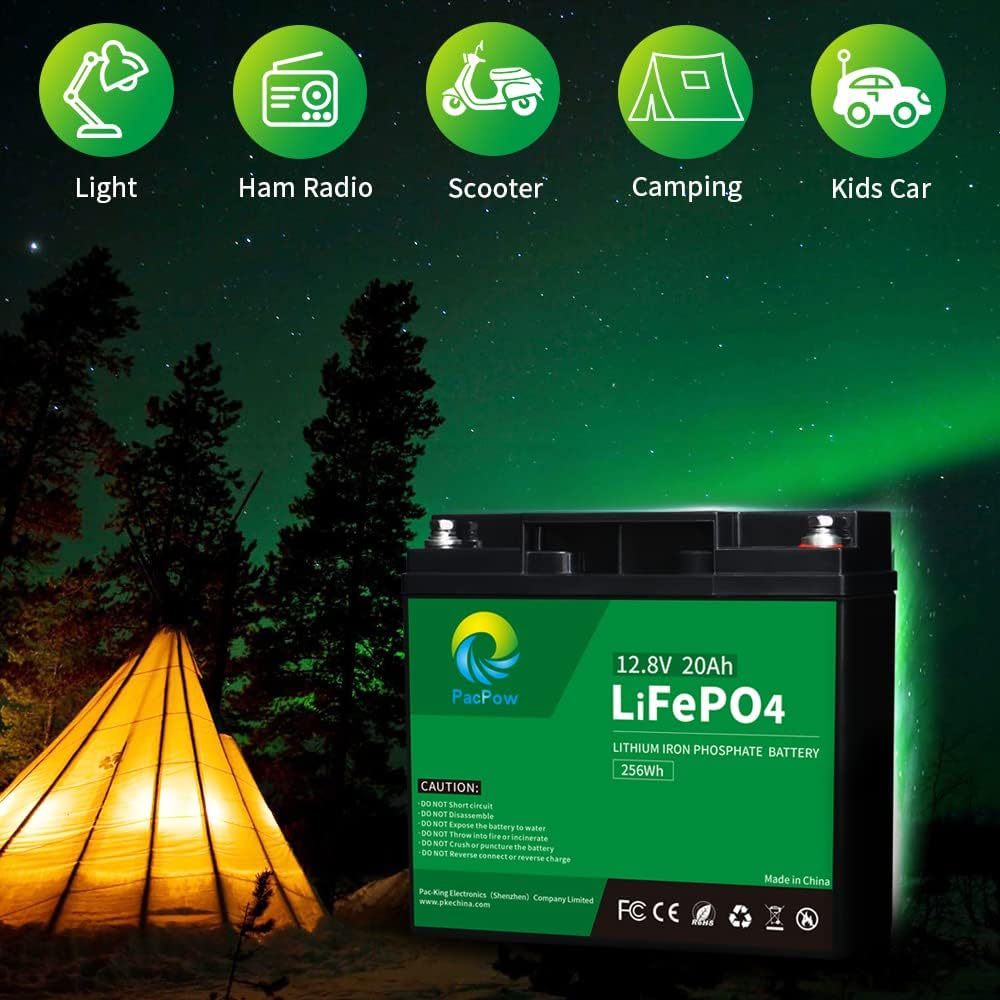 12V 20Ah LiFePO4 Lithium Iron Phosphate Battery with Built-in BMS P672