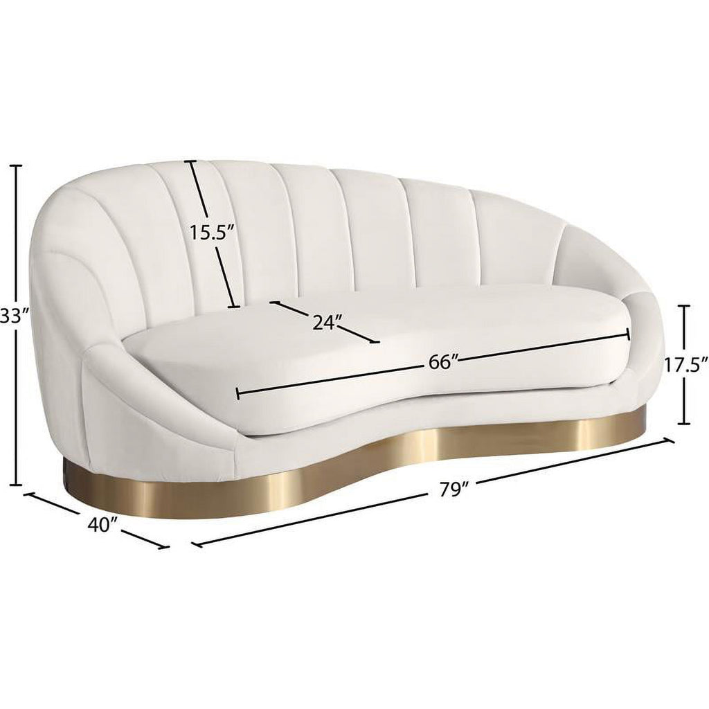 Cream Velvet Chaise O5741