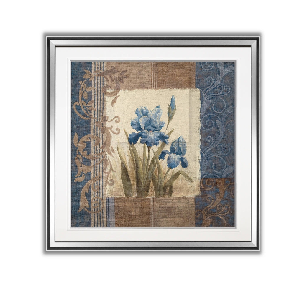 Blue Iris Scroll Framed Giclee Print 38x38 O935614