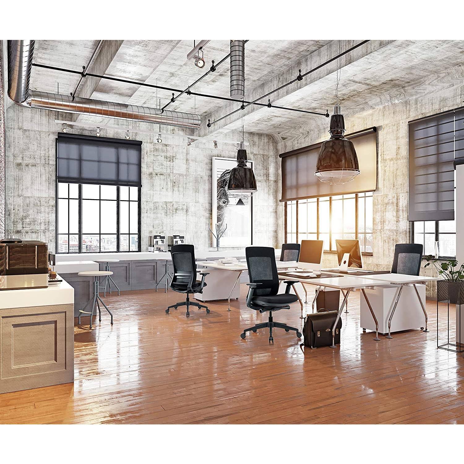 White Frame Black Mesh Ergonomic Office Chair I660