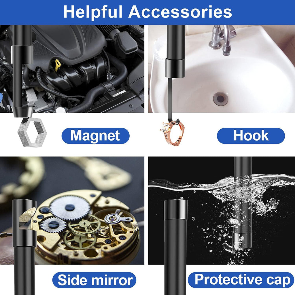 Industrial Endoscope 33FT, IP67 Waterproof 4.3 LCD Screen HD Snake Camera with 6 LED Lights, Semi-Rigid Cable V84395