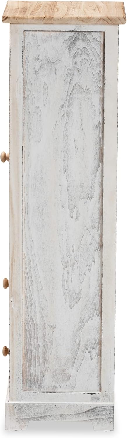 Oak Brown Antique White Shelving and Cabinets L6574