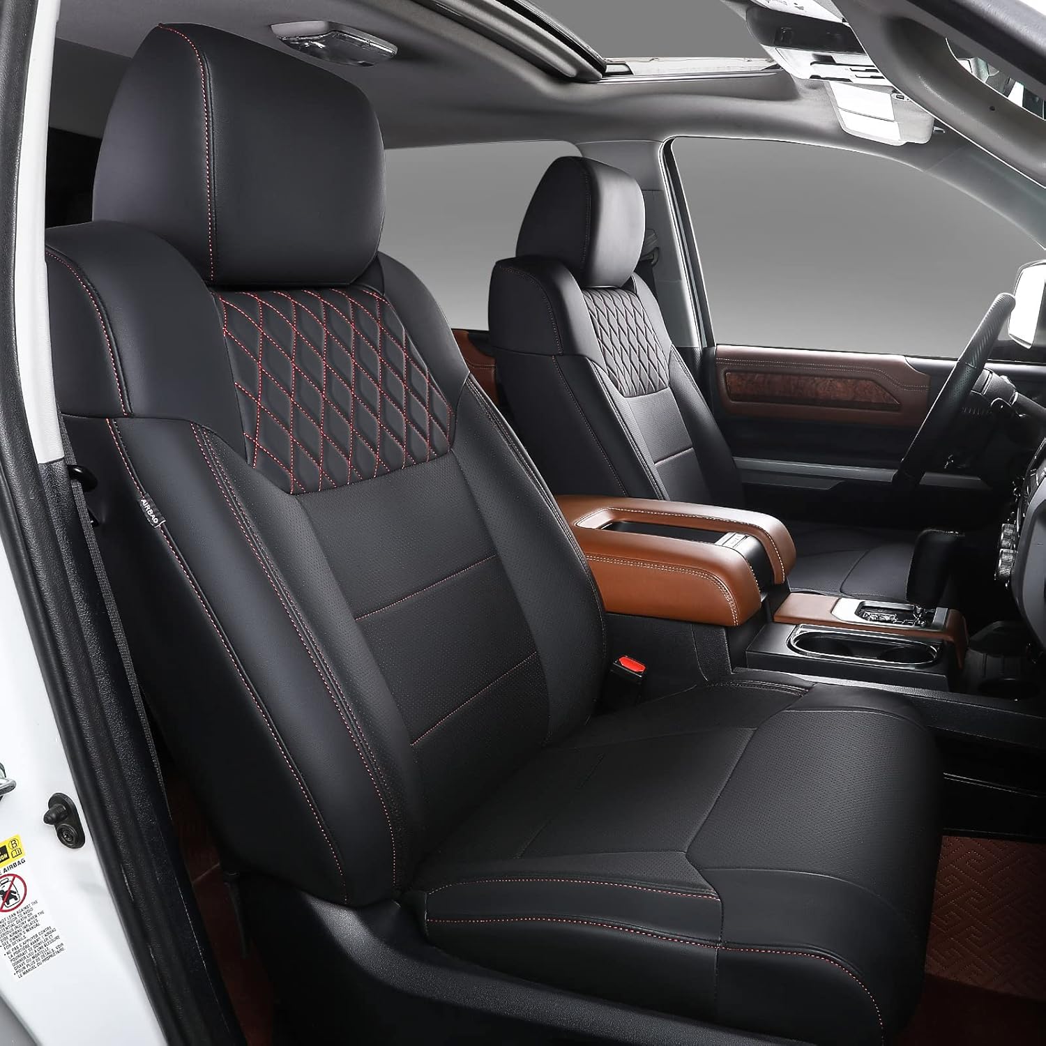 Black Seat Covers for Toyota Tundra Extended Cab and Double Cab Z91597