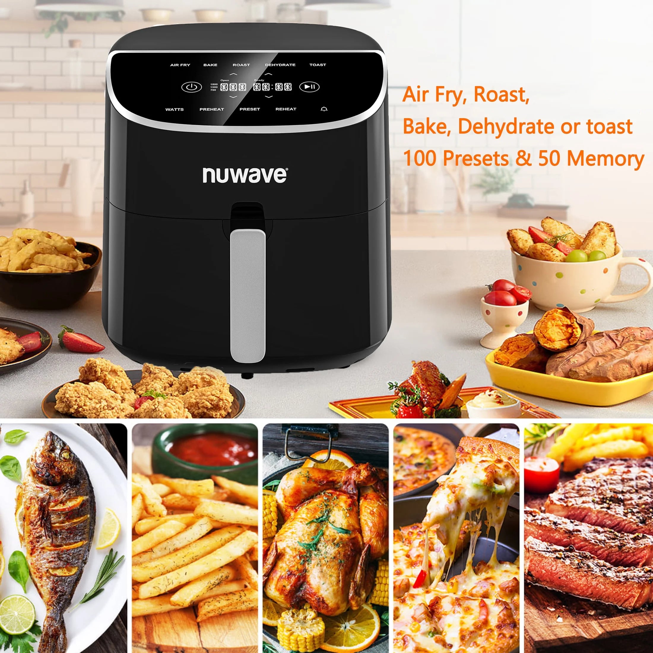 Black 8QT Digital Touchscreen Airfryer J834588