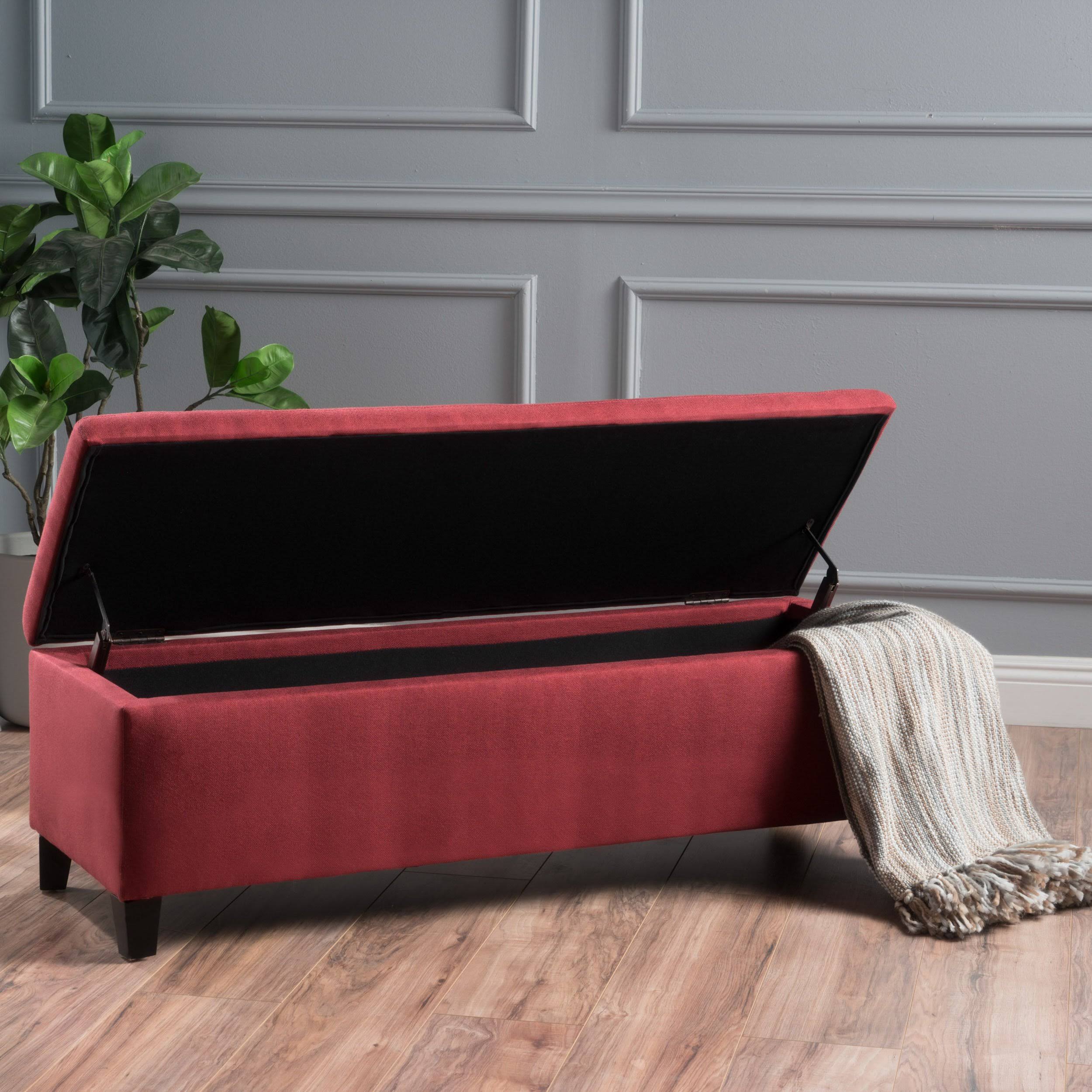 Fabric Storage Ottoman Bench B205