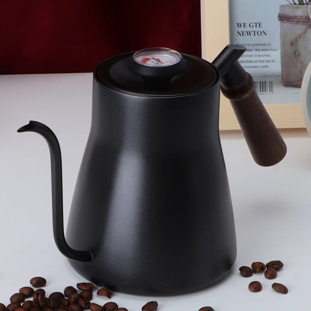 Coffee Pot with Wooden Handle and Thermometer E592