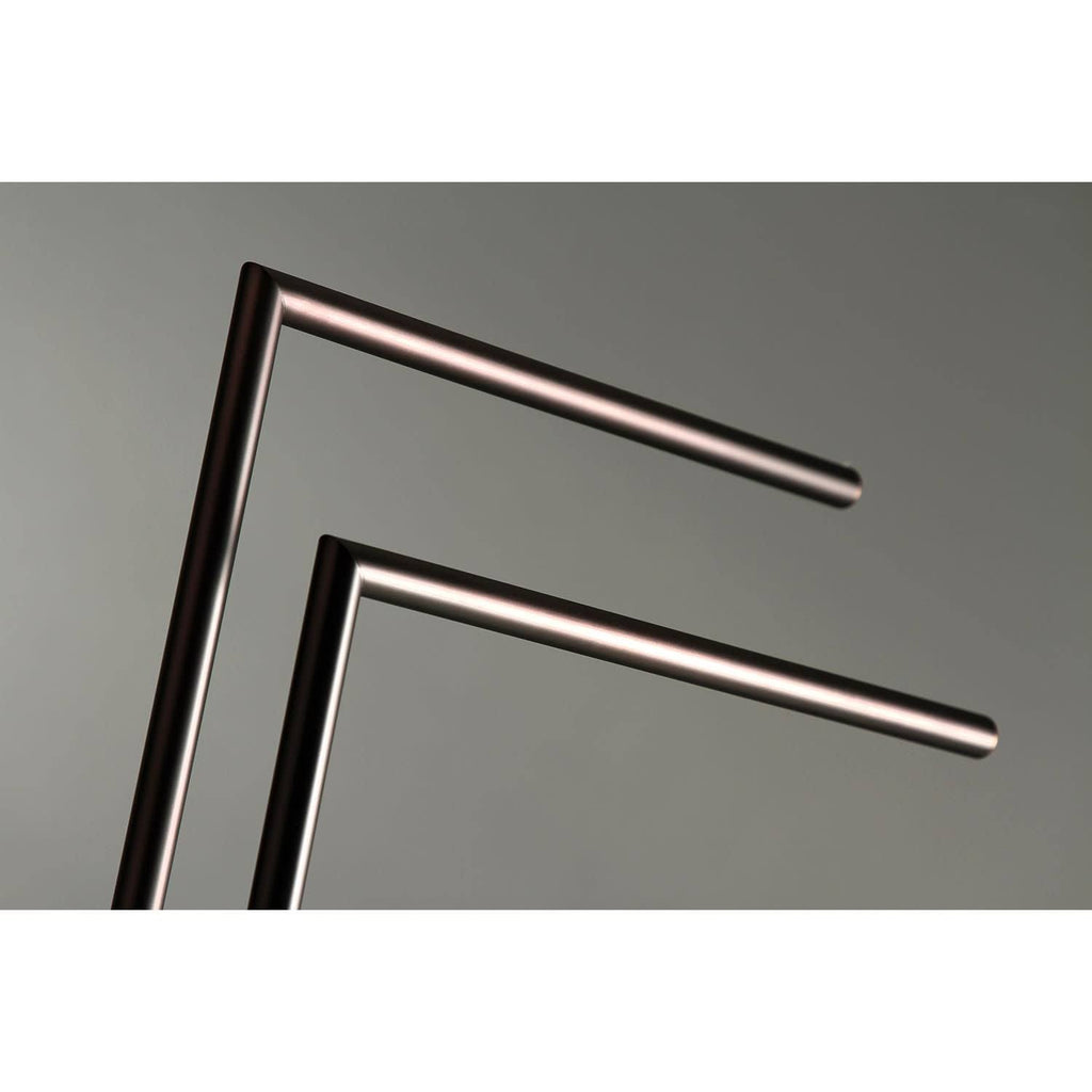 Brushed Nickel Pedestal Dual Towel Rack Z979736