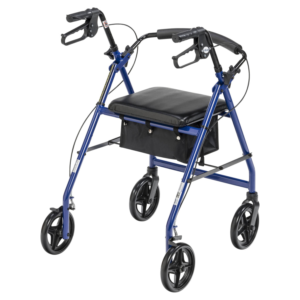 Blue Aluminum Rollator with Padded Seat S429754
