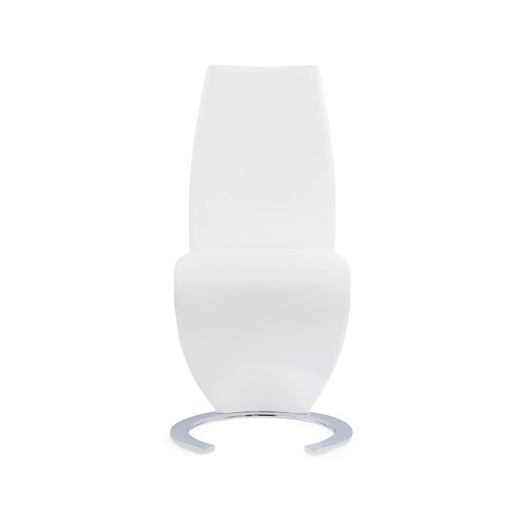White Pu Dining Chair with Horseshoe Base O754061