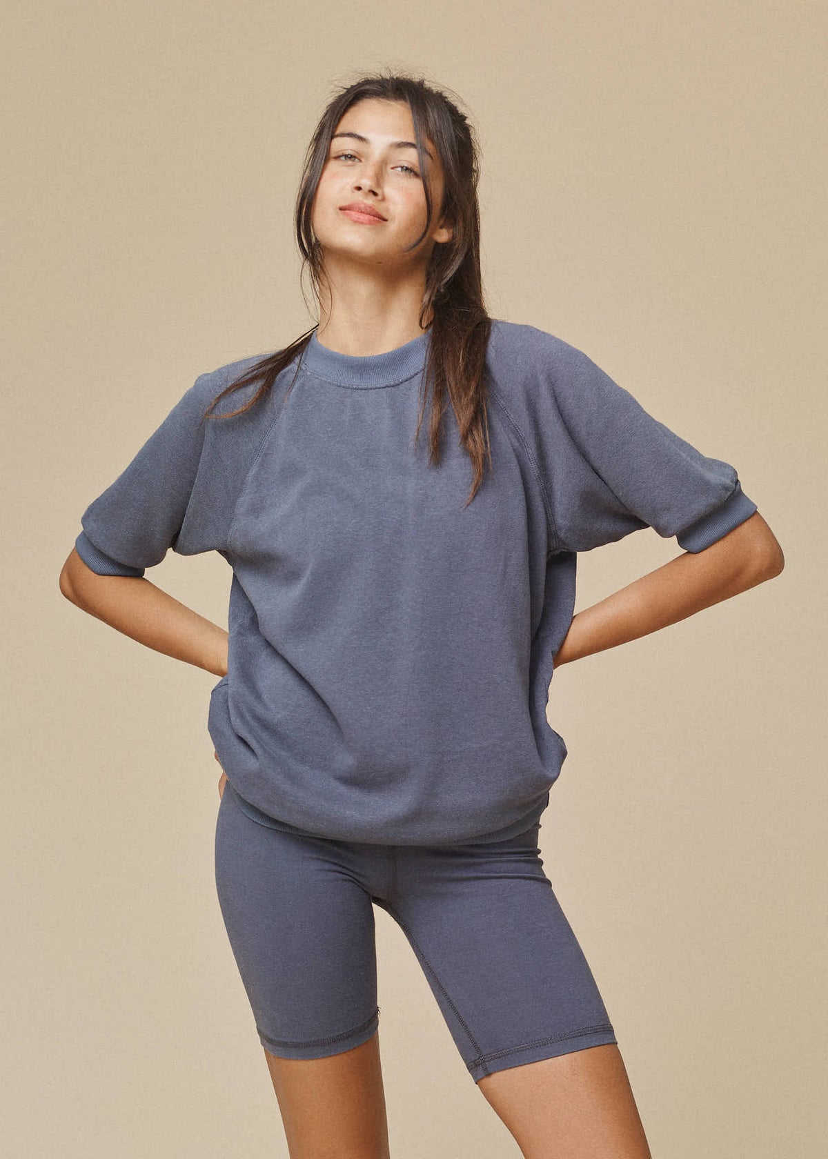 Short Sleeve Raglan Fleece Sweatshirt