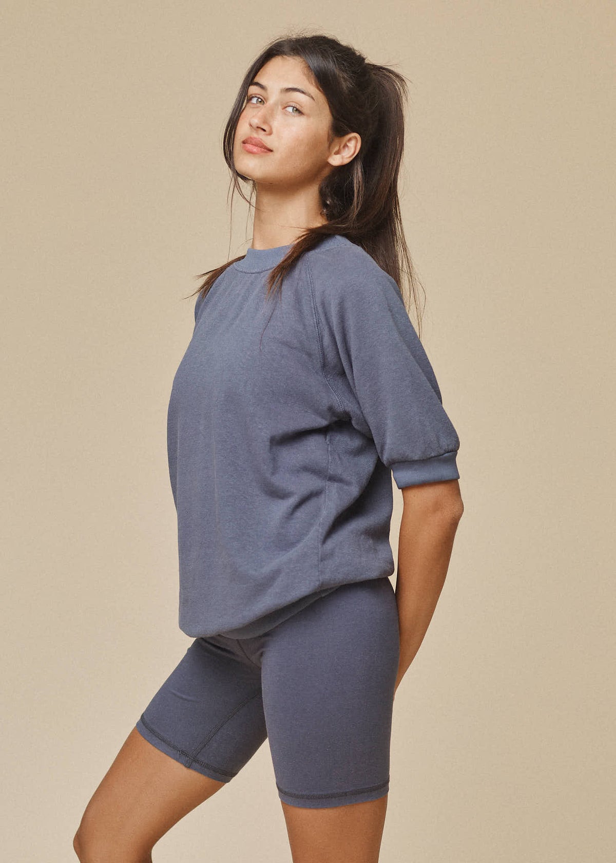 Short Sleeve Raglan Fleece Sweatshirt