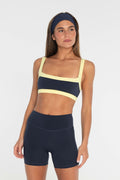 Straight Neck Bra  - Navy/Lemon