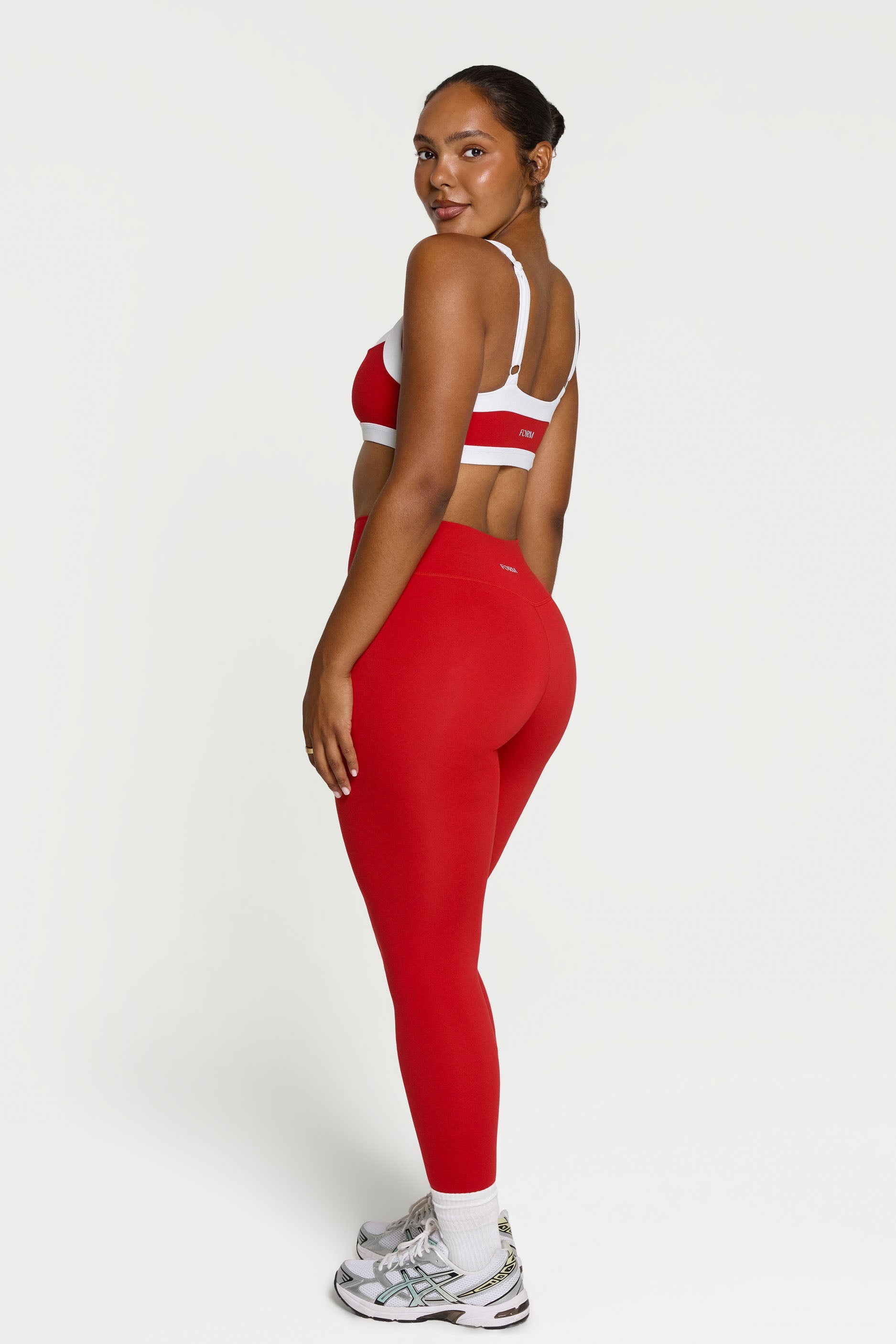 Straight Neck Bra  - Cherry/White