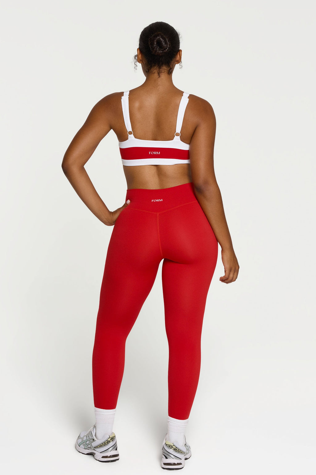 Straight Neck Bra  - Cherry/White
