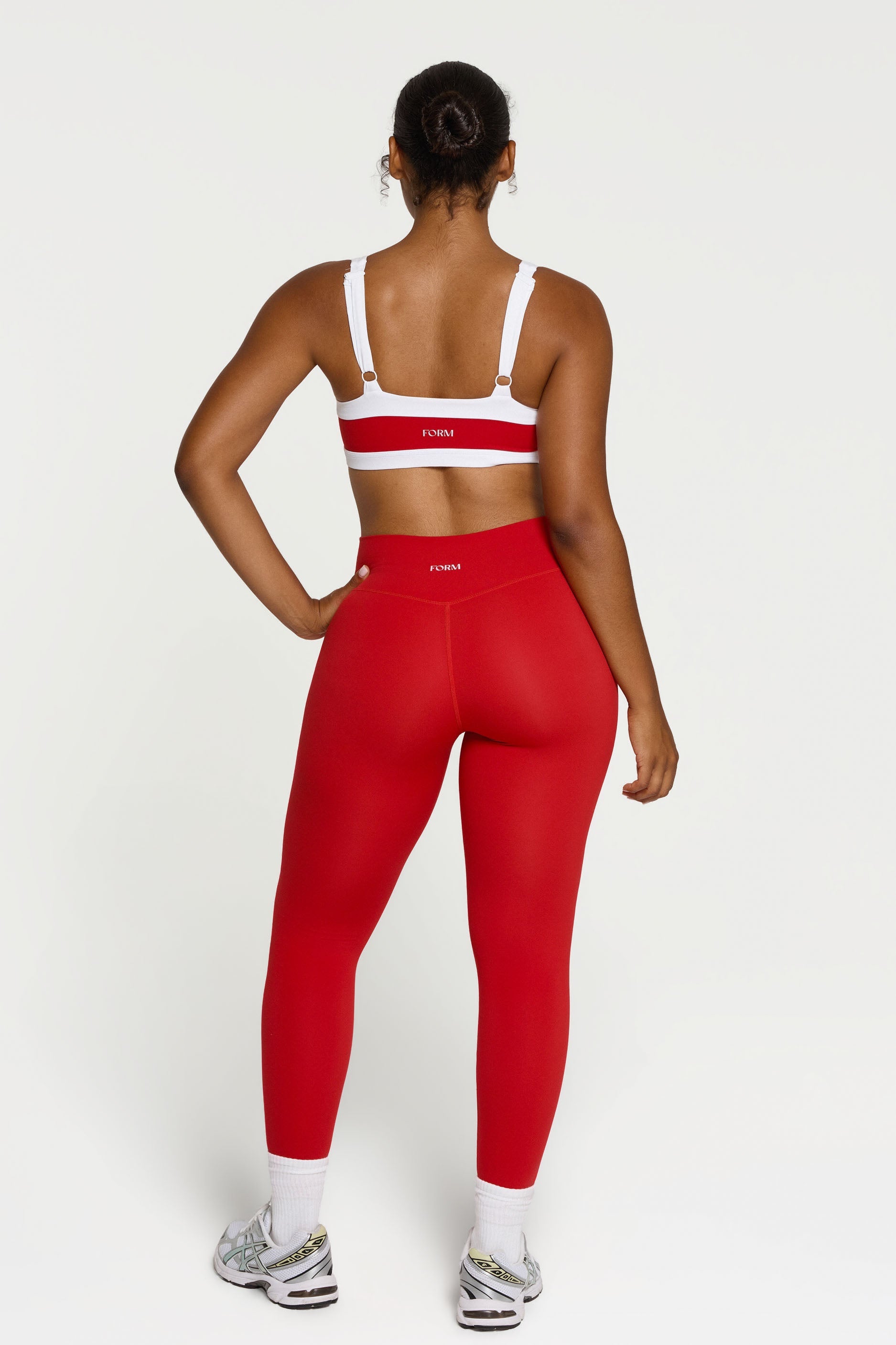 Straight Neck Bra  - Cherry/White