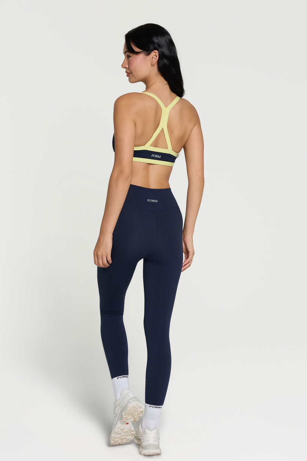 V-Neck Bra - Navy/Lemon