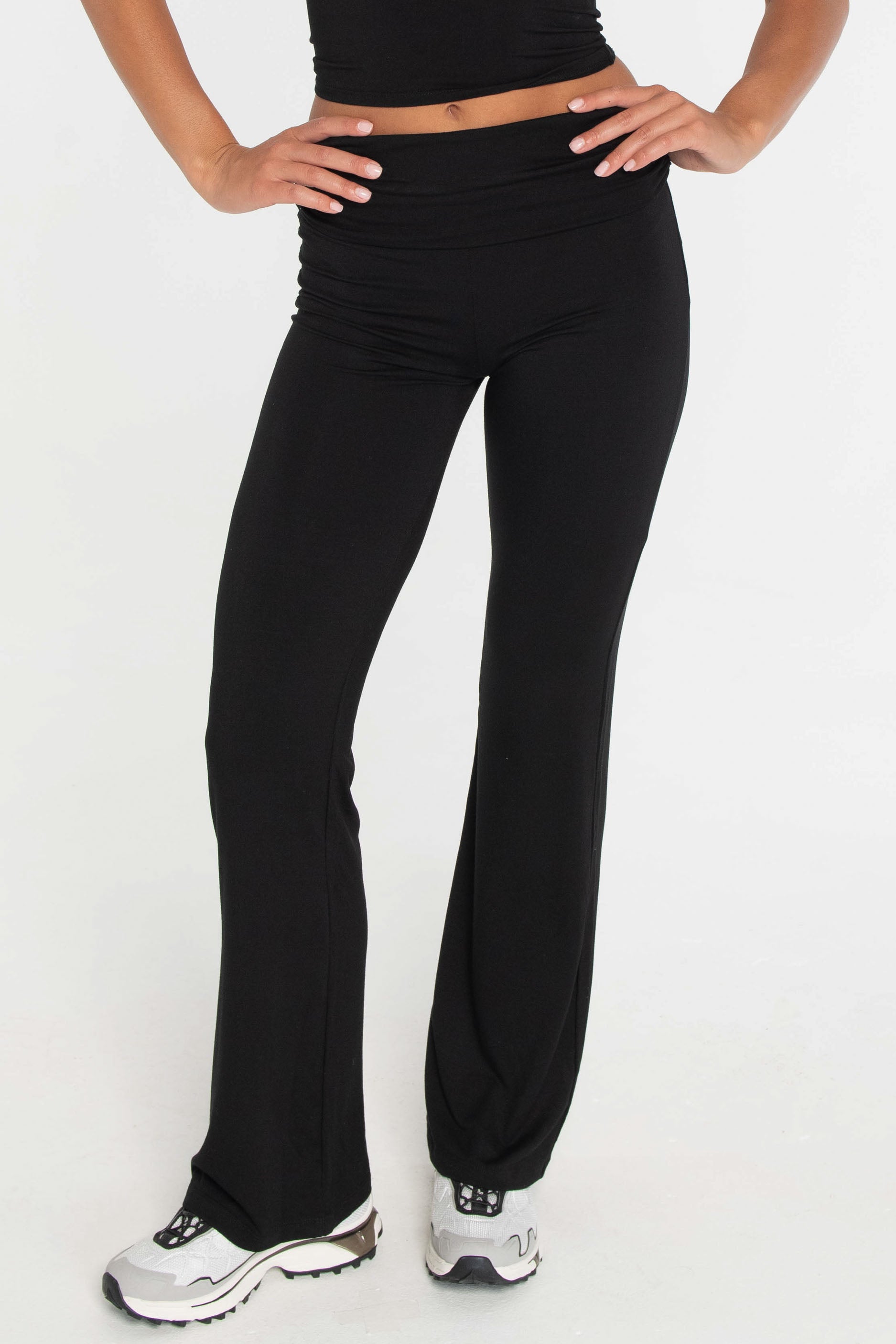 Fold Over Pants - Black