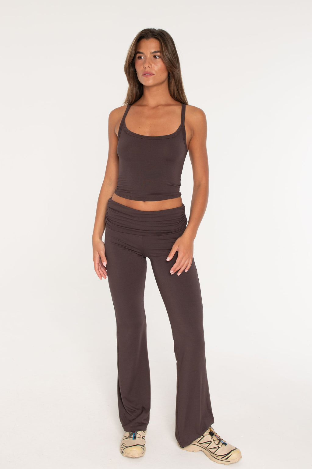 Fold Over Pants - Espresso