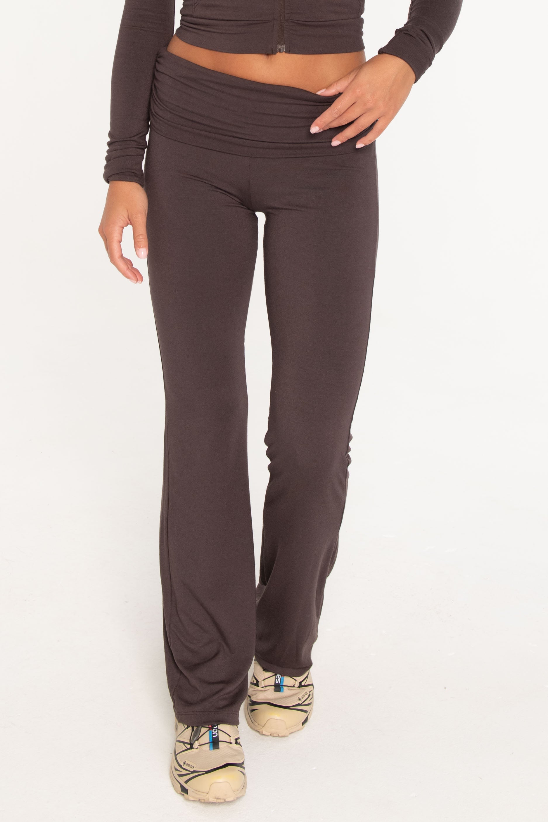 Fold Over Pants - Espresso