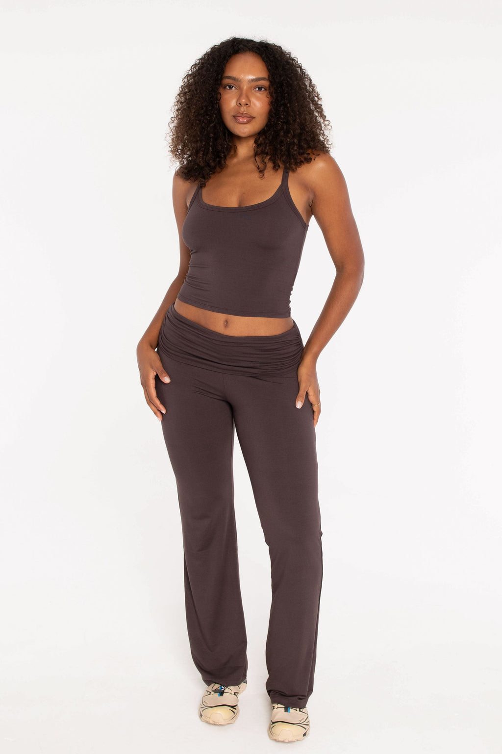 Fold Over Pants - Espresso