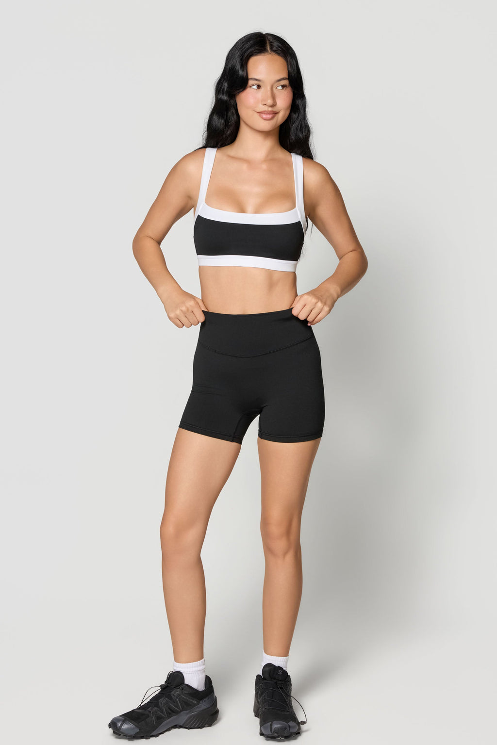 Straight Neck Bra  - Black/White