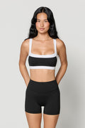 Straight Neck Bra  - Black/White