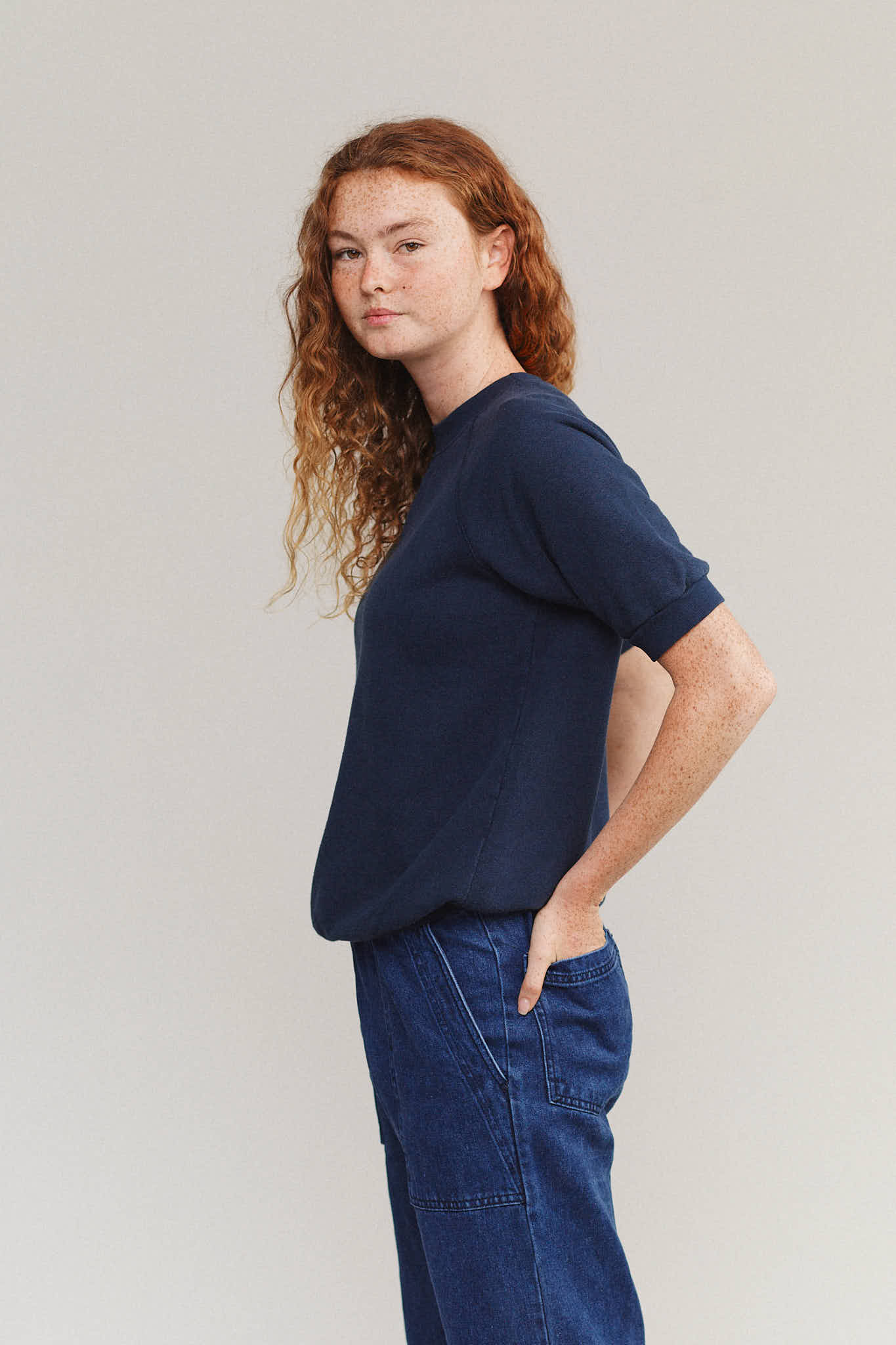Short Sleeve Raglan Fleece Sweatshirt