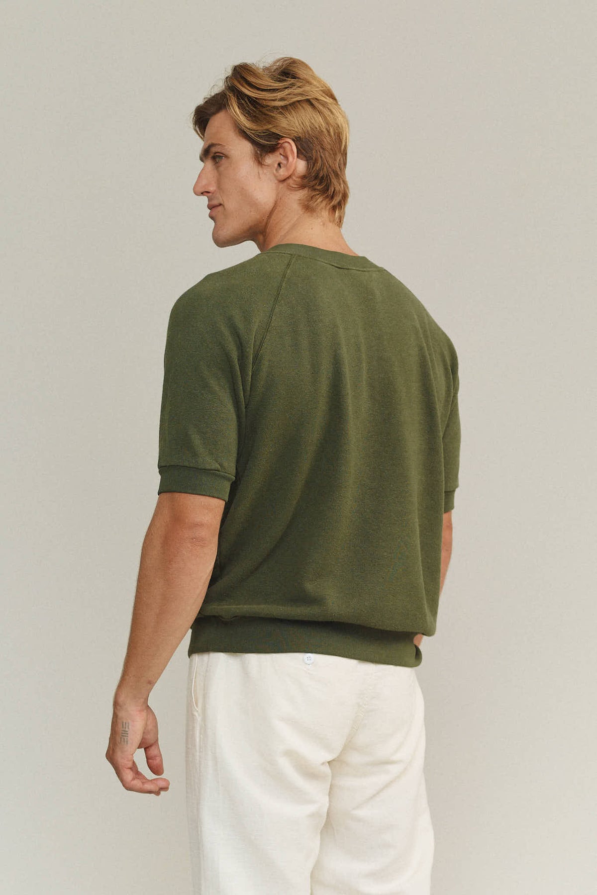 Short Sleeve Raglan Fleece Sweatshirt