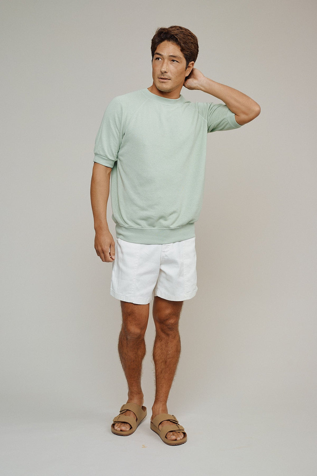 Short Sleeve Raglan Fleece Sweatshirt
