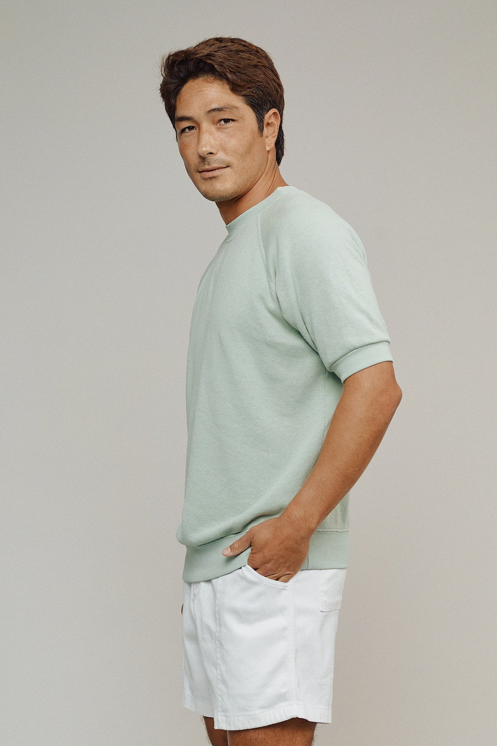 Short Sleeve Raglan Fleece Sweatshirt