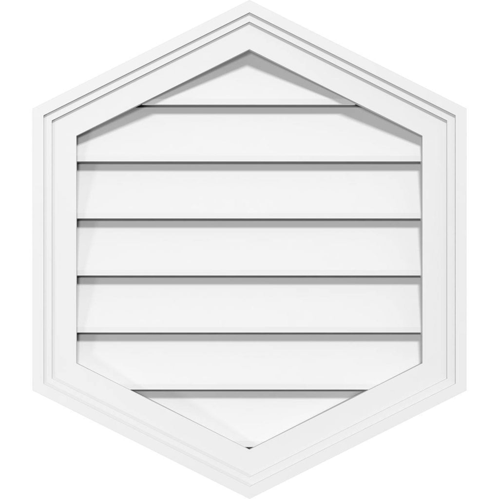 14x22W x 30x22H Vertical Peaked Surface Mount PVC Gable Vent H94259