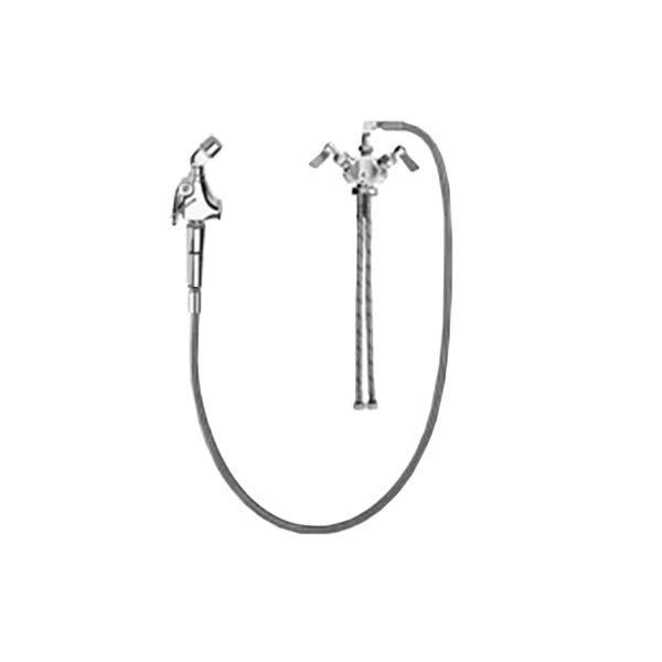 Deck Mounted Glass Filler Faucet with Flex Inlets and Swivel Elbow Q974382