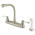 Victorian High Arch Two Handle Kitchen Faucet Satin Nickel Y769225