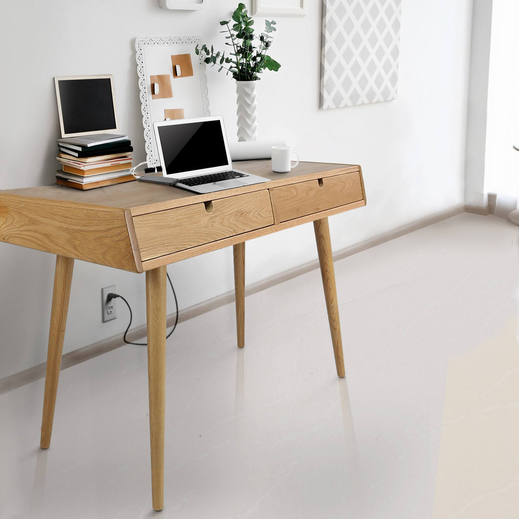 Solid American Oak Desk with USB Ports I191980