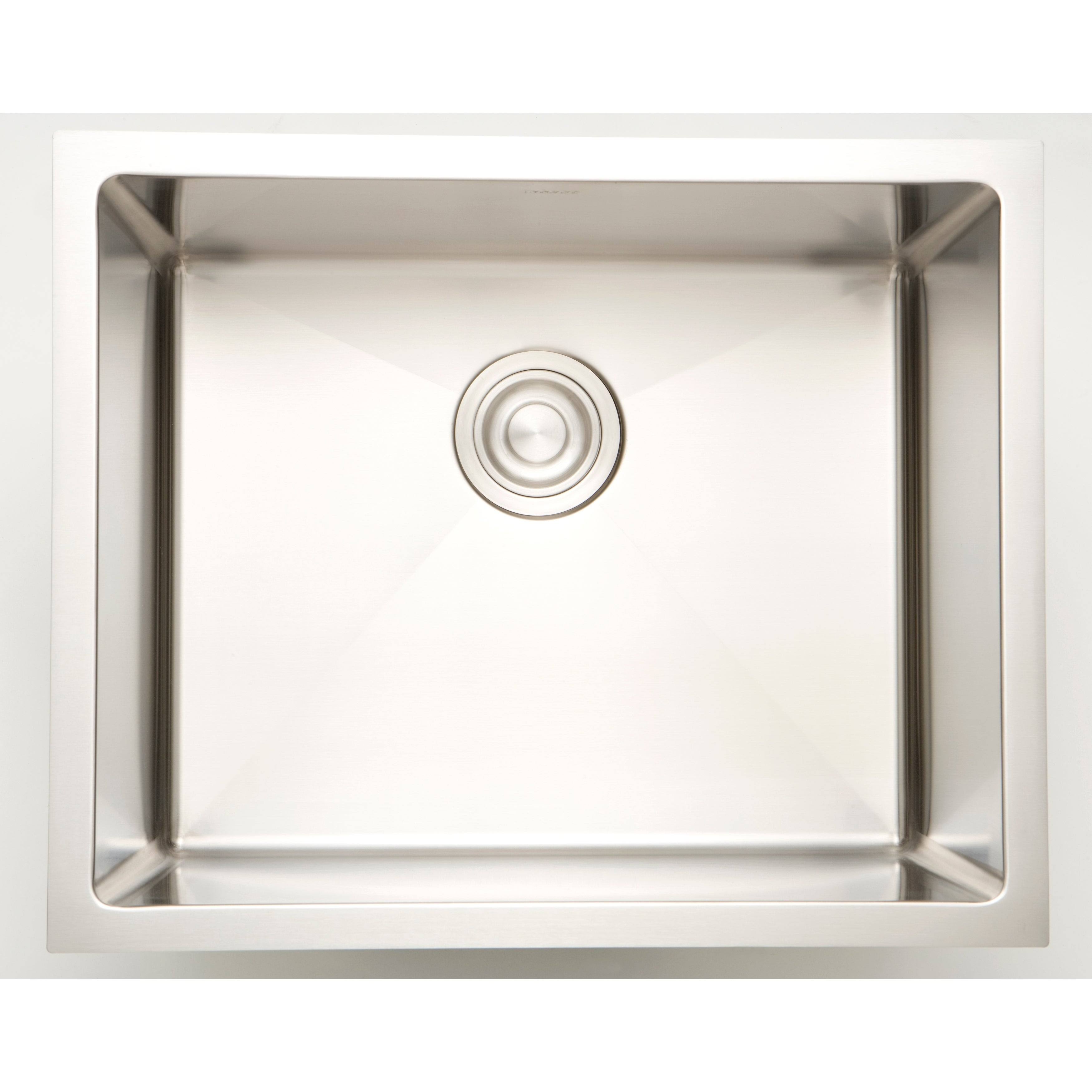 16-in. Chrome Kitchen Sink with Stainless Steel Finish 18 Gauge F445706