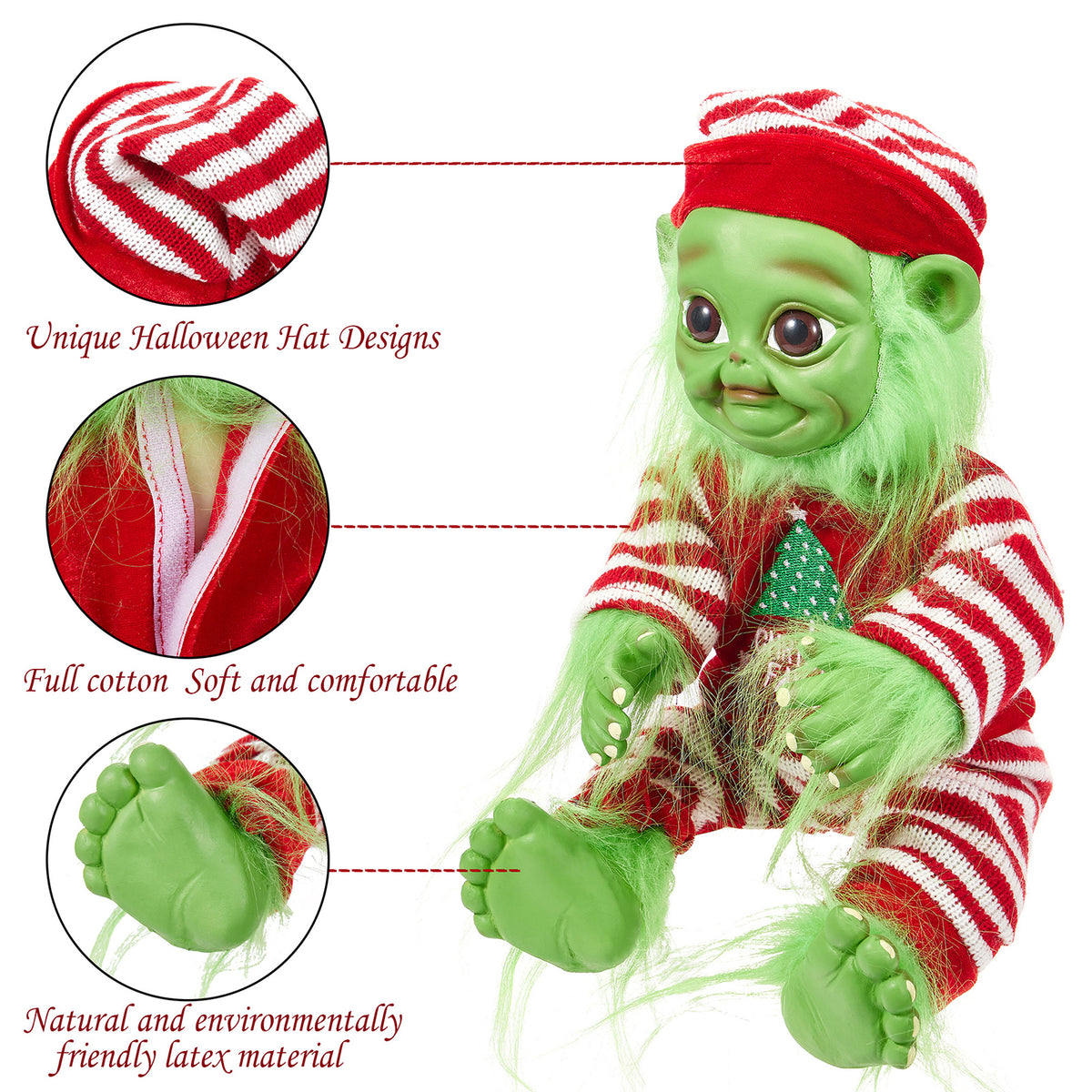 Christmas Latex Ugly Doll with Clothes L32235
