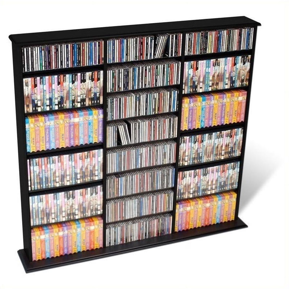 51" Triple CD DVD Wall Media Storage Rack in Black P925