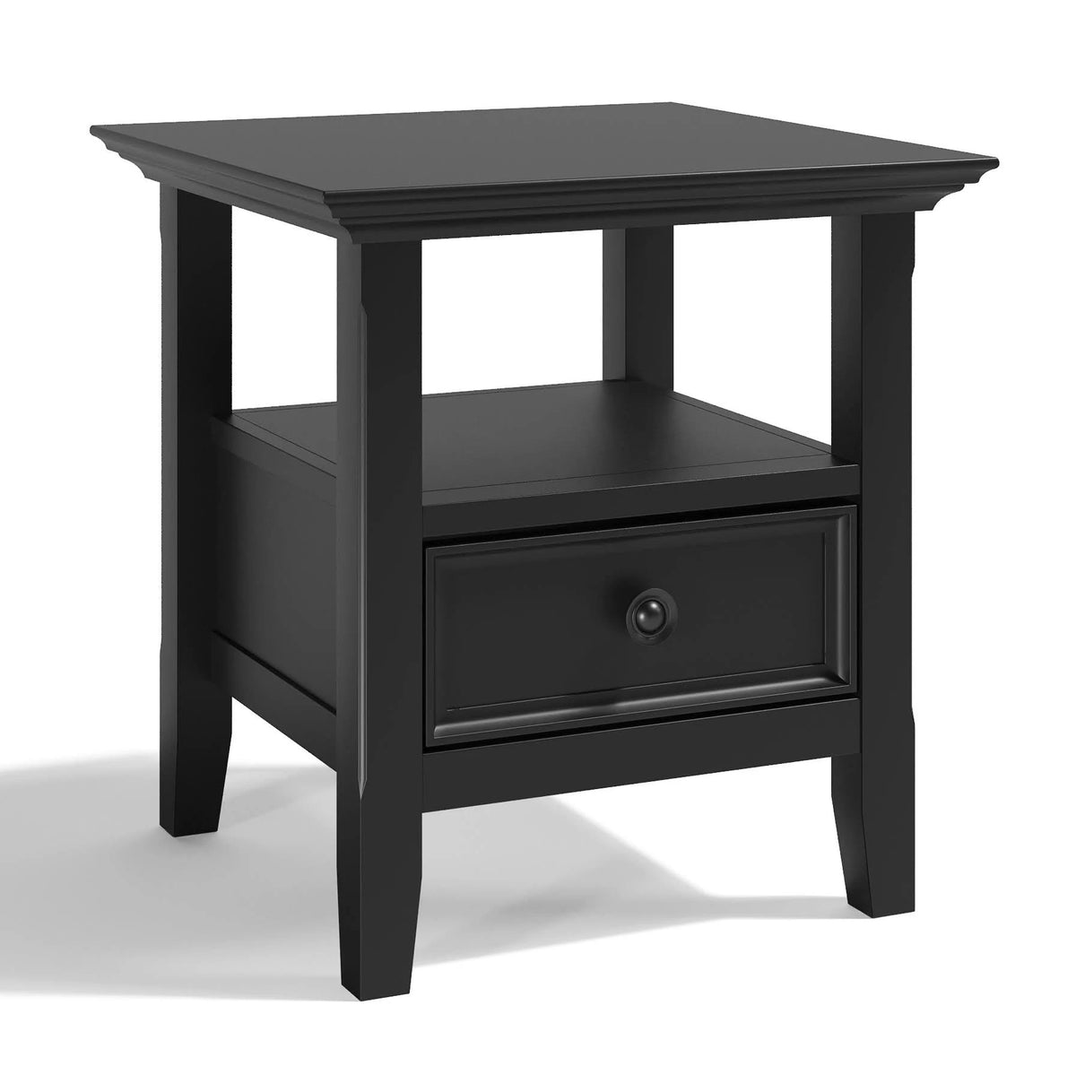 Solid Wood End Table in Black E77594