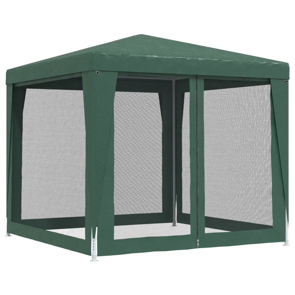 Green 8.2'x8.2' HDPE Party Tent with 4 Mesh Sidewalls Q3578