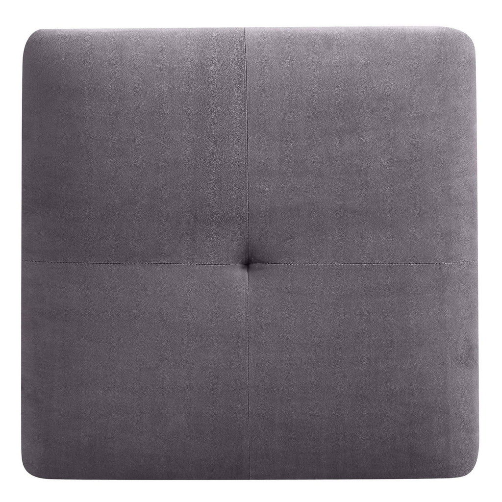 Navy Blue Tufted Velvet Ottoman I4643