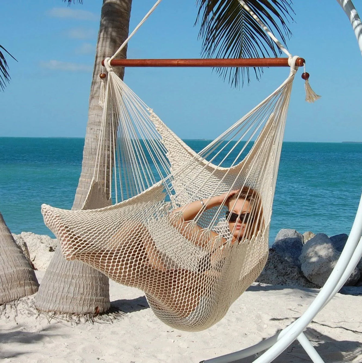 Beige Polyester Chair Hammock W175