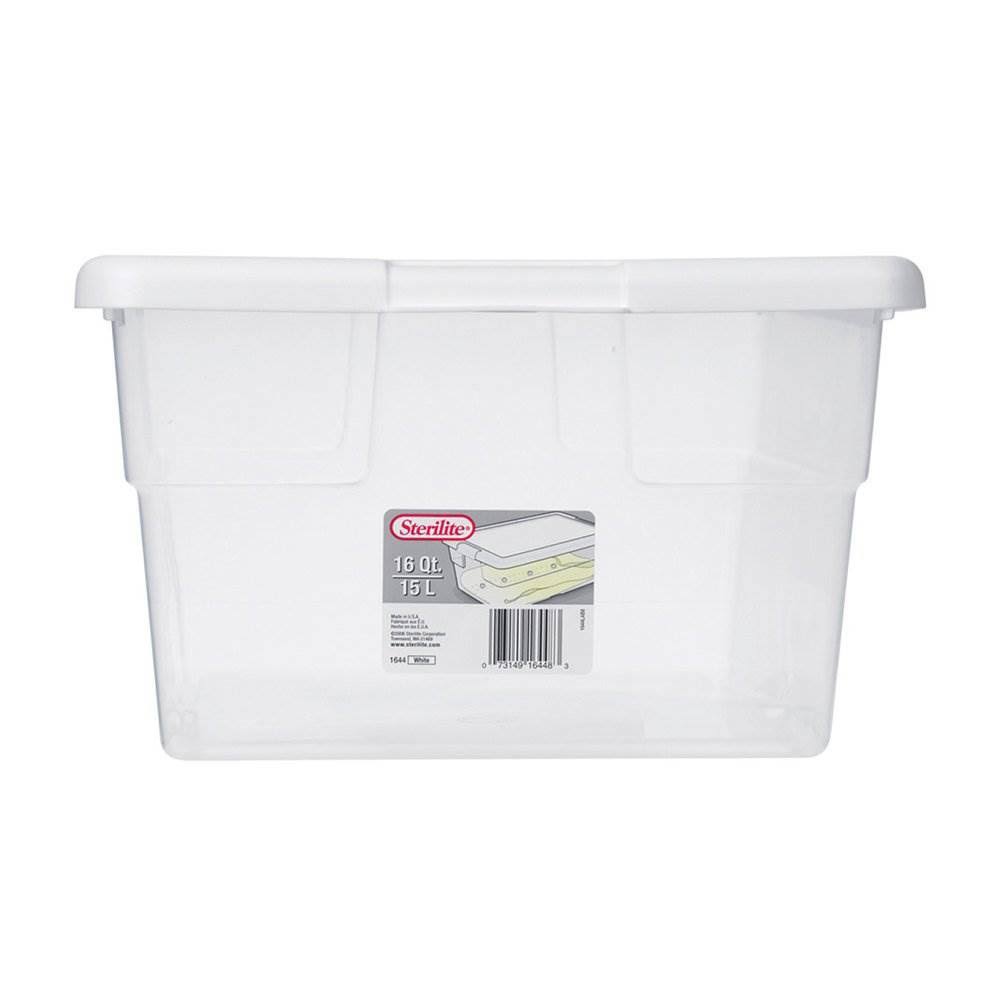 16 Quart Clear Plastic Stacking Storage Container Box U3440
