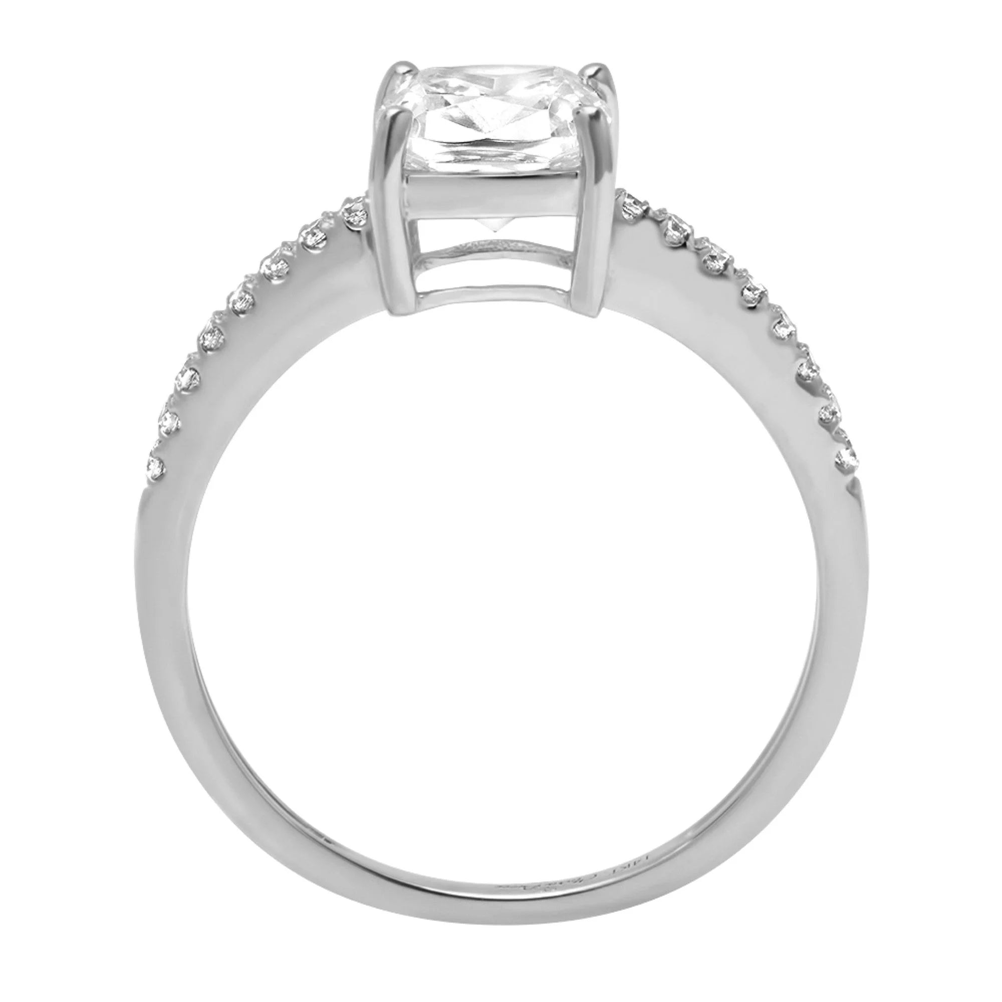 18K White Gold Cultured Diamond Engagement Ring T5429