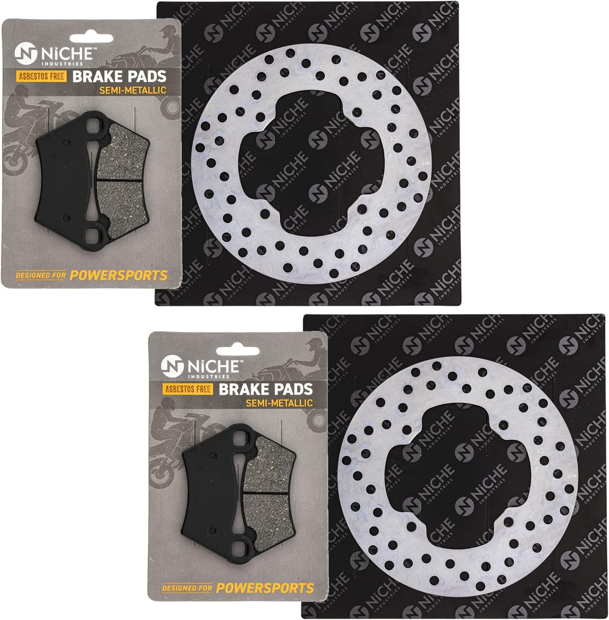 Complete Rear Brake Rotor Pad Semi Metallic Kit L51113