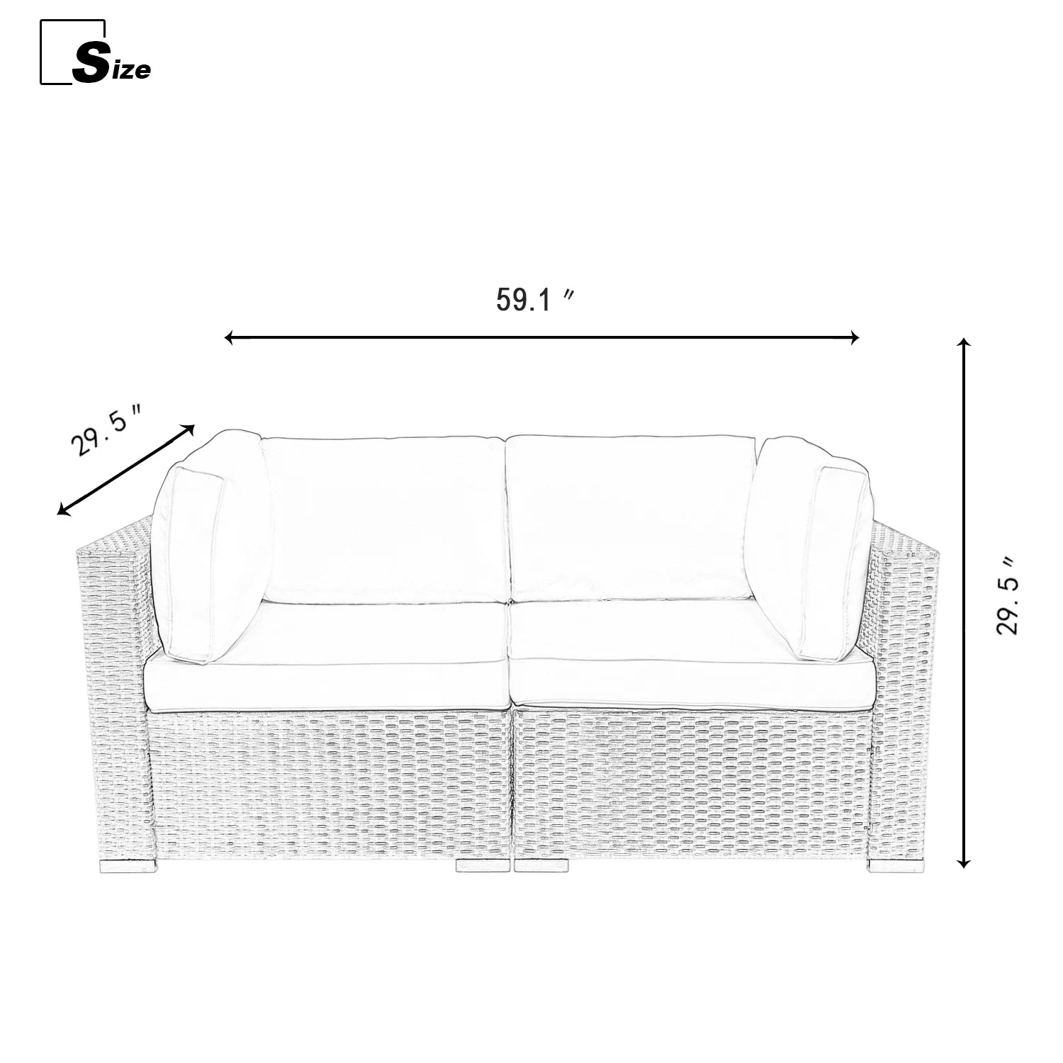 Blue 2-Piece PE Rattan Outdoor Corner Sofa Set D31410