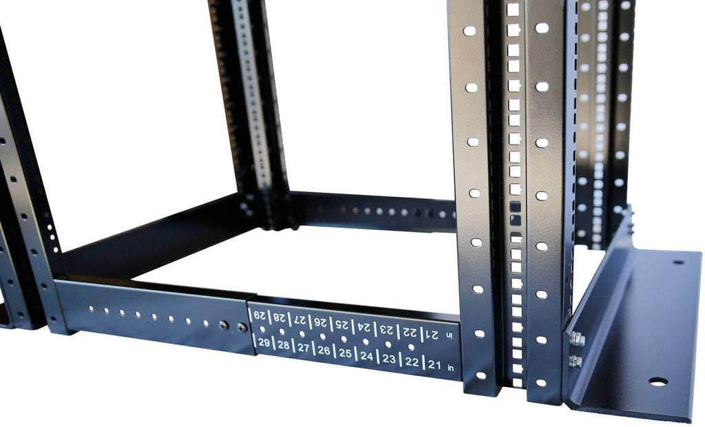4 Post Open Server Rack 19 Inch Adjustable Depth Cold Rolled Steel 27U L73633